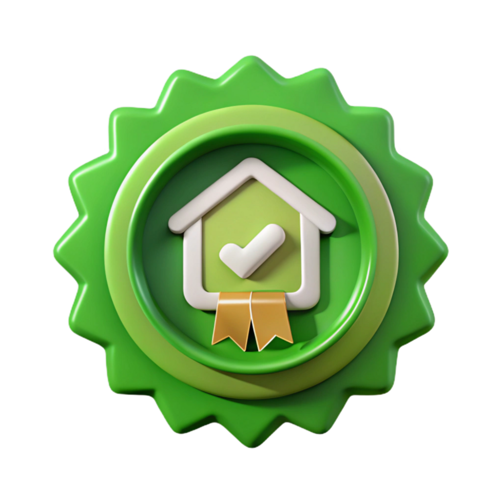 dramatic traditional Green Building Certification Badge Isolated professional png