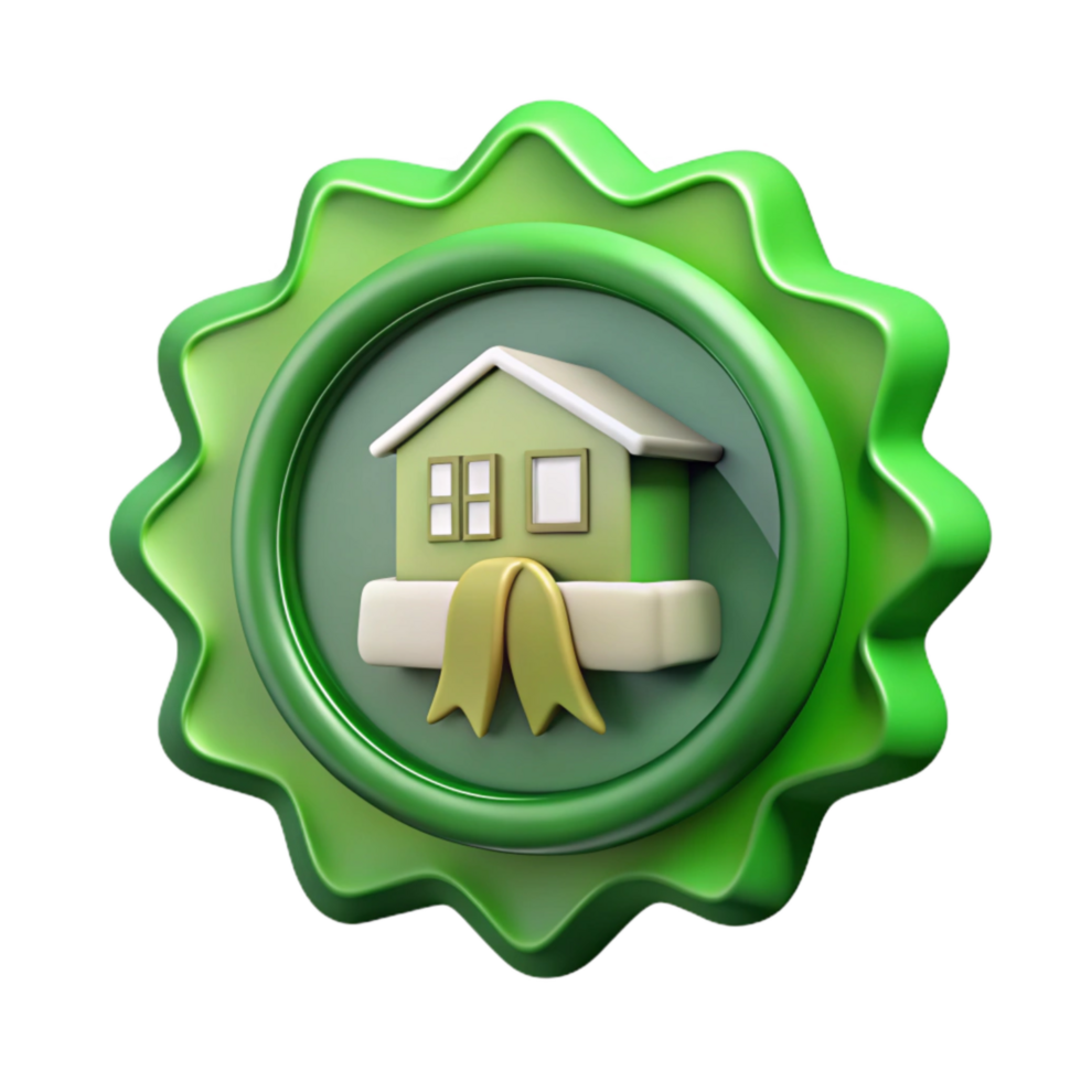 stunning classic Green Building Certification Badge Isolated genuine png