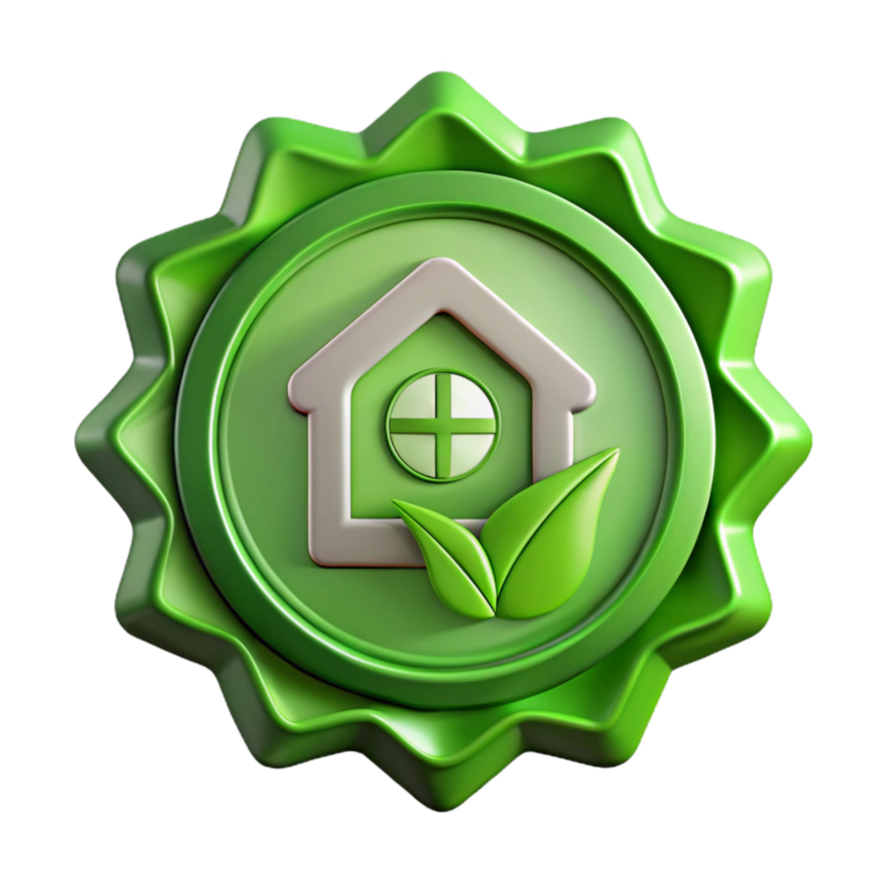 serene modern Green Building Certification Logo Cutout premium png