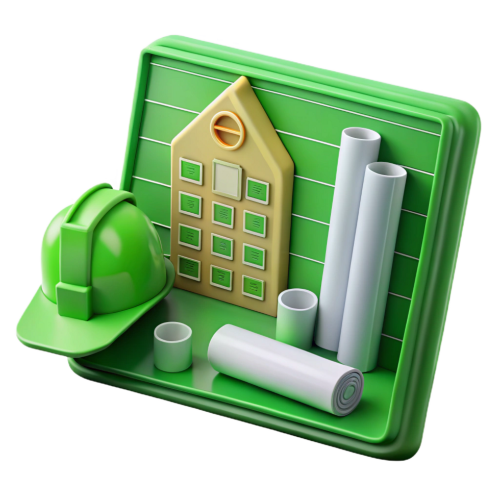 vibrant traditional Green Building Construction Materials Chart Transparent Background professional png
