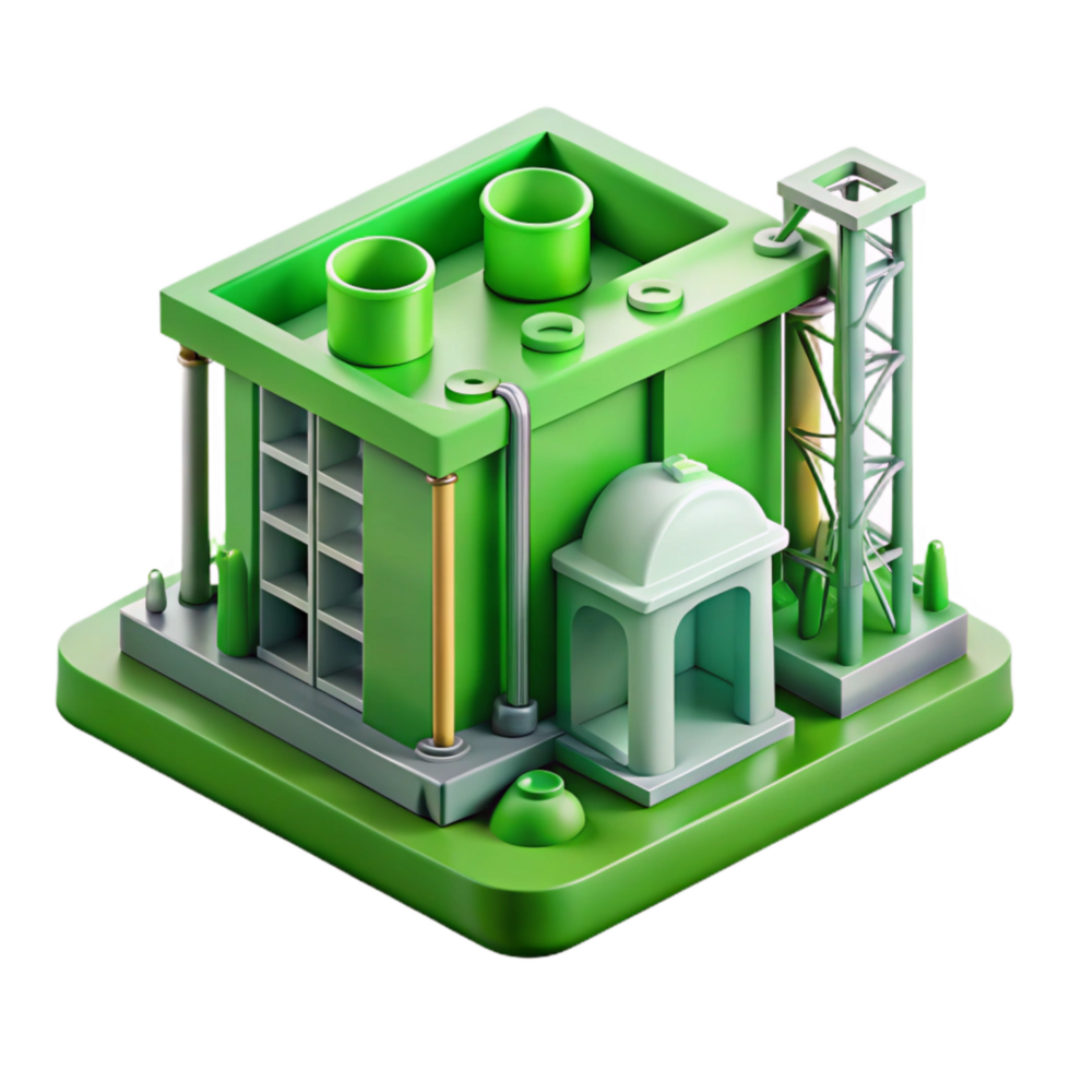 magnificent vintage Green Building Construction Site Isolated with Workers high quality png