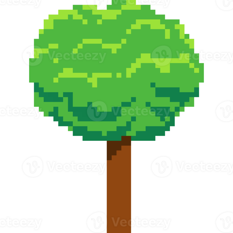 Pixelated tree. 8 bit Tree. Trees pixel art style png