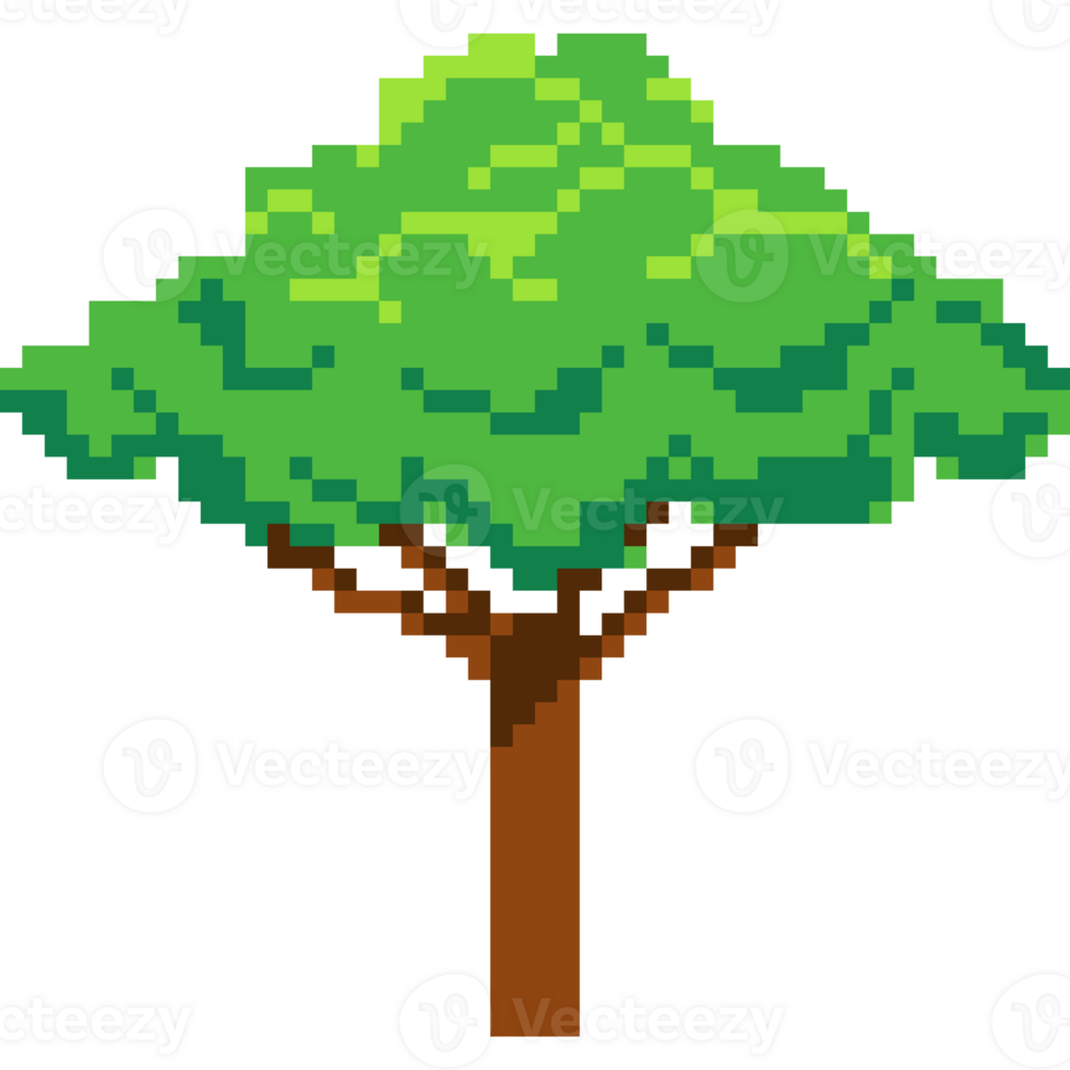 Trees pixel art style. Pixelated tree. 8-bit Tree. png
