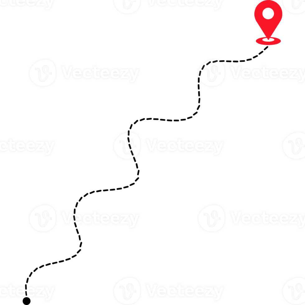 Travel GPS Location. Dotted line with red pin map. Navigation map. png