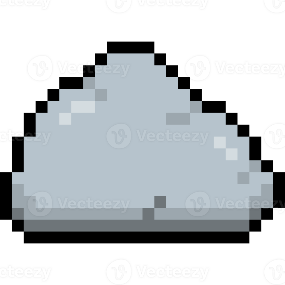 8 bit rock icon. Rock pixel style. png