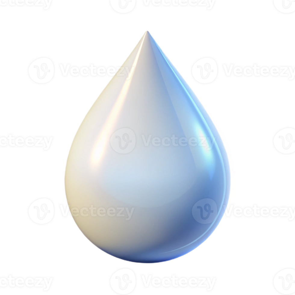 elegant abstract A single, luminous tear-shaped droplet, emitting a soft, white light, minimalist style premium png