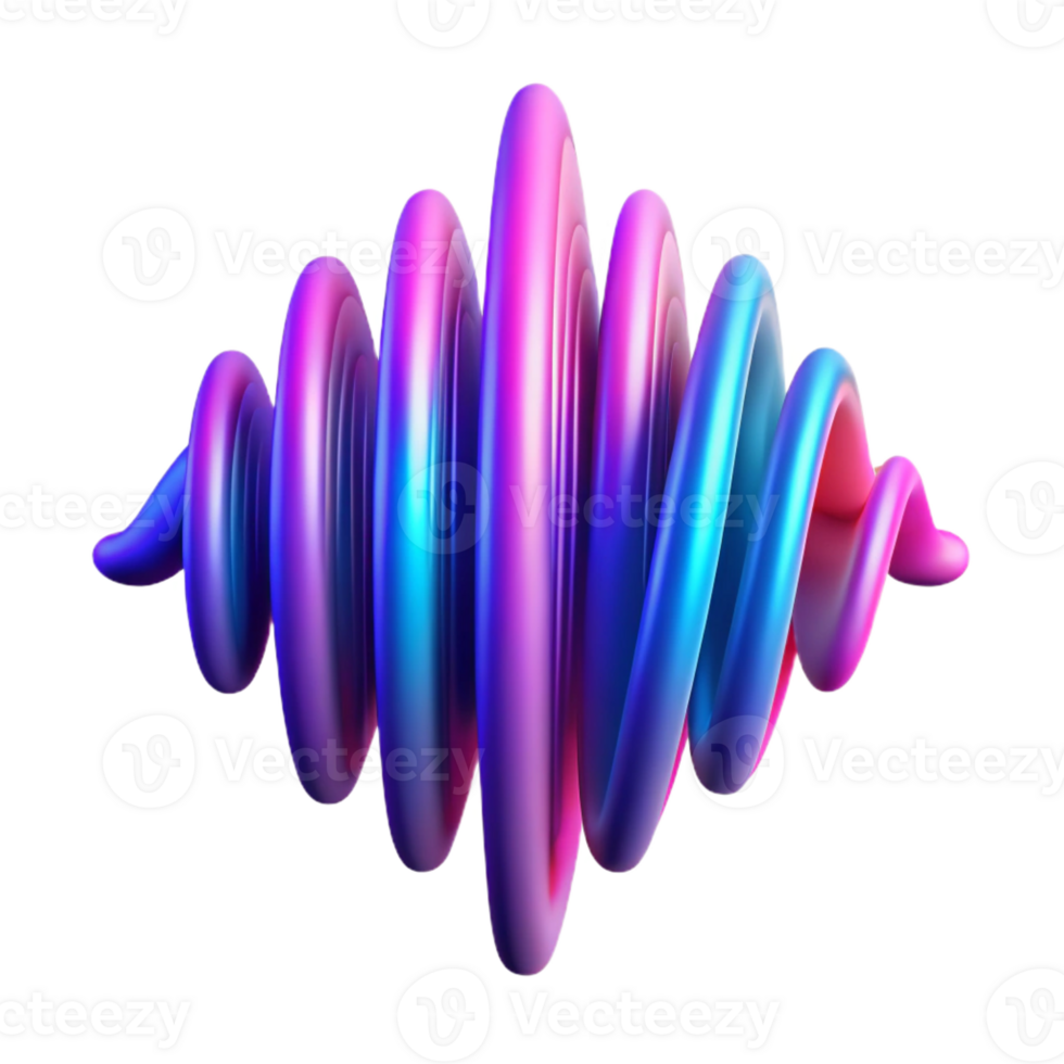 elegant creative Abstract representation of sound waves, vibrant colors pulsating with energy, synthwave style professional png