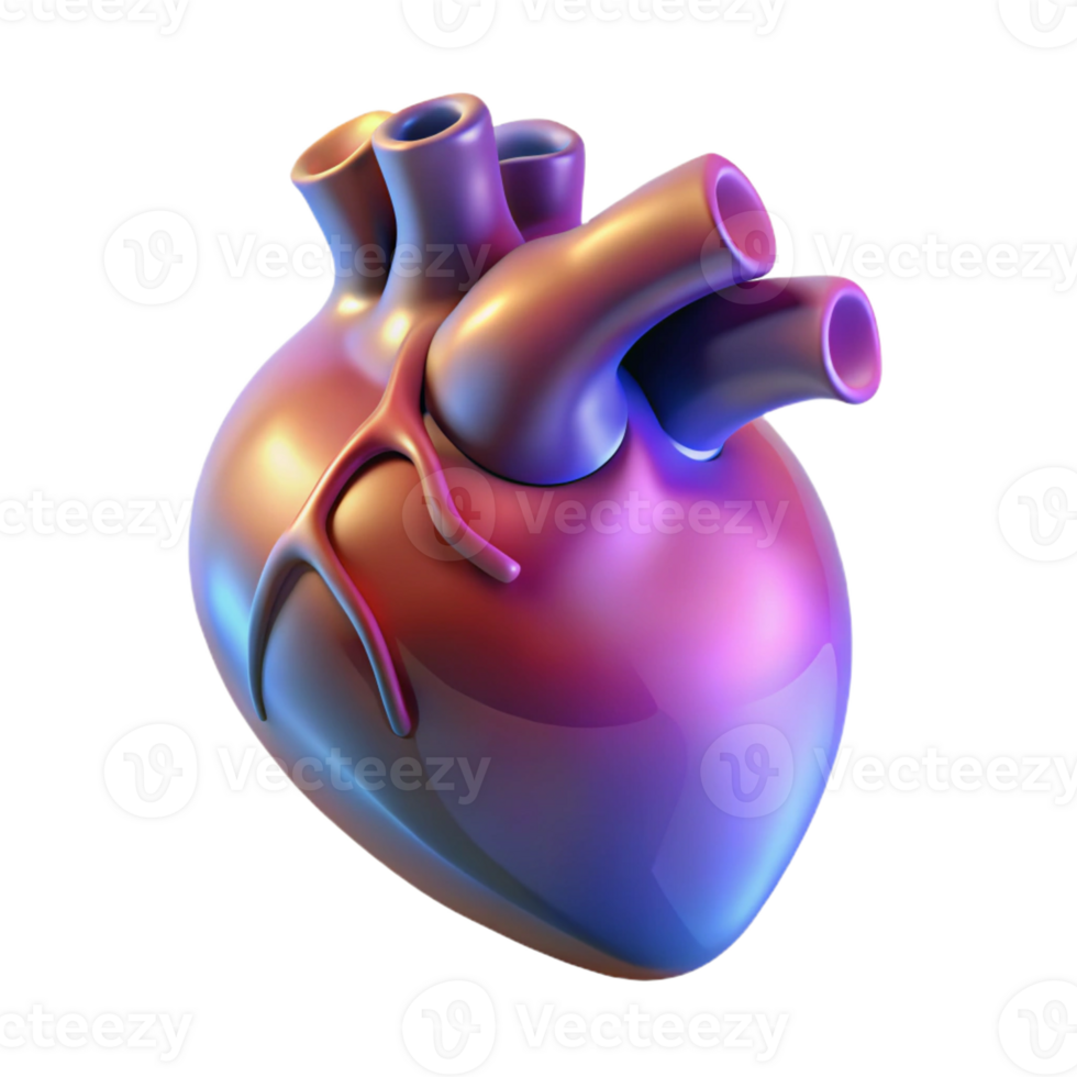 dramatic minimalist A holographic projection of a human heart beating, realistic and detailed, soft and warm lighting exclusive png