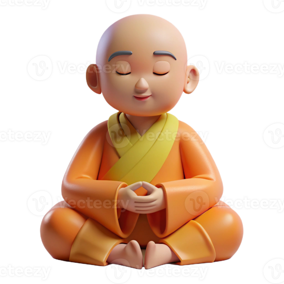 elegant traditional Portrait of a serene monk meditating, soft, diffused light, minimalist style, detailed png
