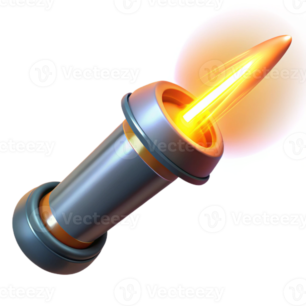 wonderful artistic A powerful energy weapon firing a beam of pure light, intense, bright lighting, hyperrealistic style 4K png