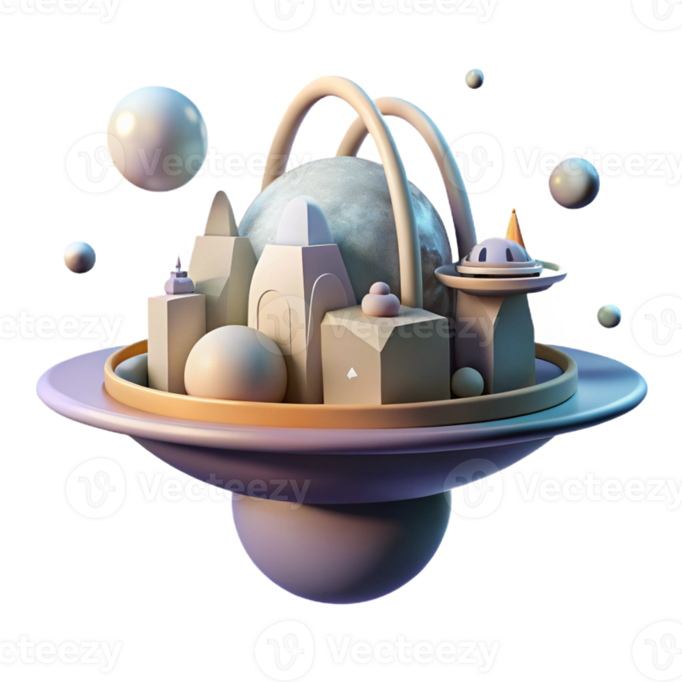 extraordinary modern A floating city above a gas giant, soft, diffused lighting, dreamlike and ethereal style genuine png