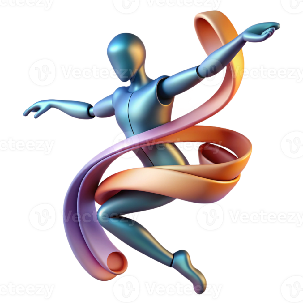 beautiful traditional An abstract representation of dance, depicted through flowing lines and dynamic poses, kinetic art style genuine png