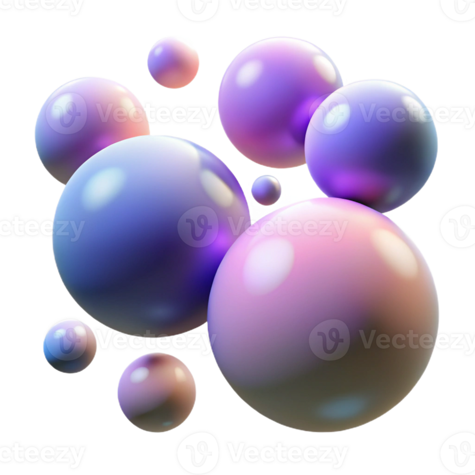 elegant creative A field of floating orbs with shifting, gradient colors, illuminated by a soft, diffuse light, dreamlike style premium png