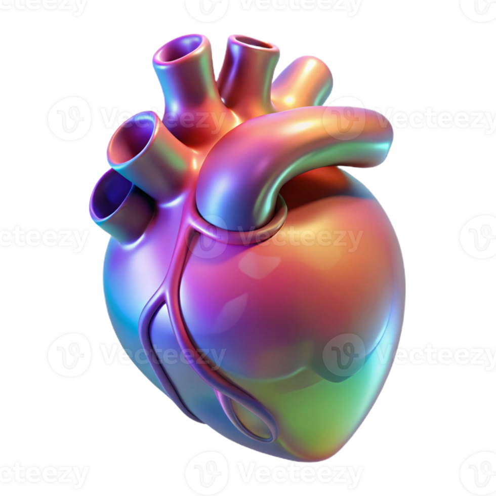 dramatic artistic A holographic projection of a human heart beating, realistic and detailed, soft and warm lighting high quality png