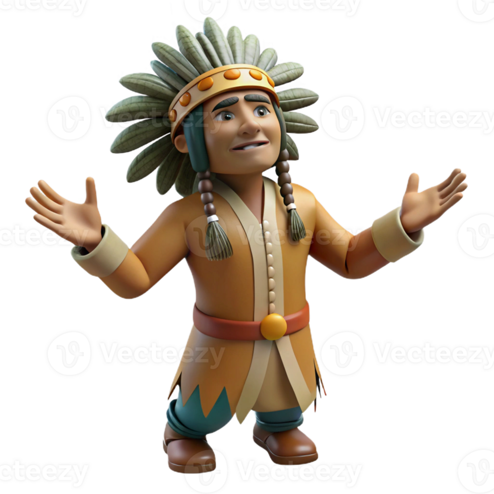 dramatic minimalist A wise Native American shaman performing a rain dance, wearing a feathered headdress, realistic style, natural lighting, 4K png