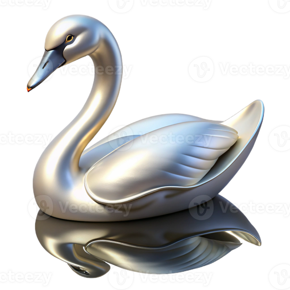 magnificent vintage A graceful swan gliding across a calm lake, reflective water, serene lighting, premium png