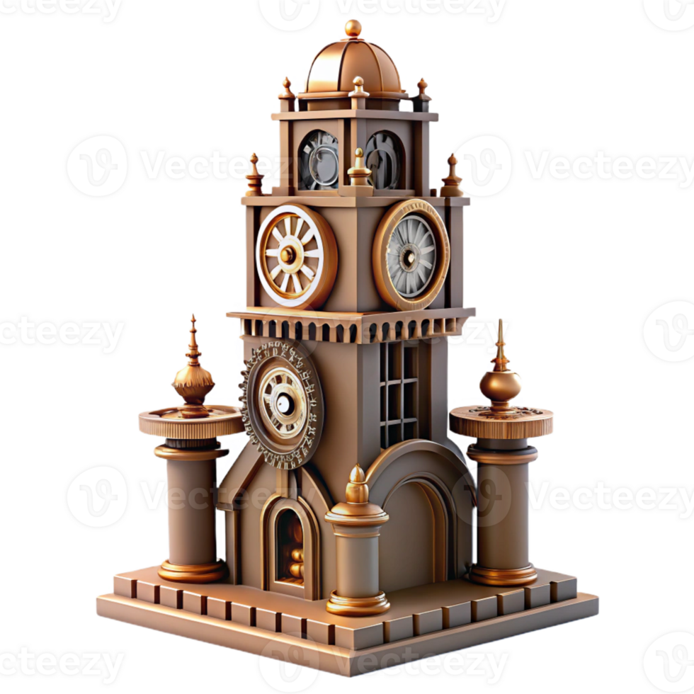 wonderful vintage A towering clock tower, intricate gears visible, steampunk aesthetic, dramatic lighting 4K png