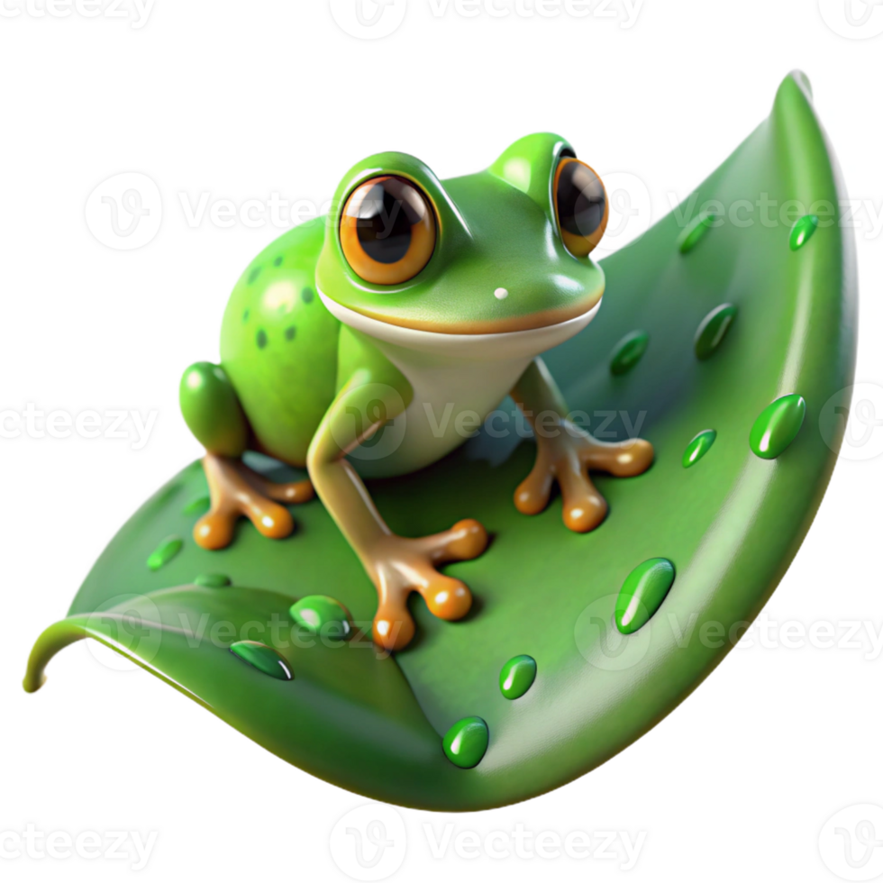 impressive abstract A tiny tree frog clinging to a dewy leaf, macro photography, soft green lighting, realistic style professional png