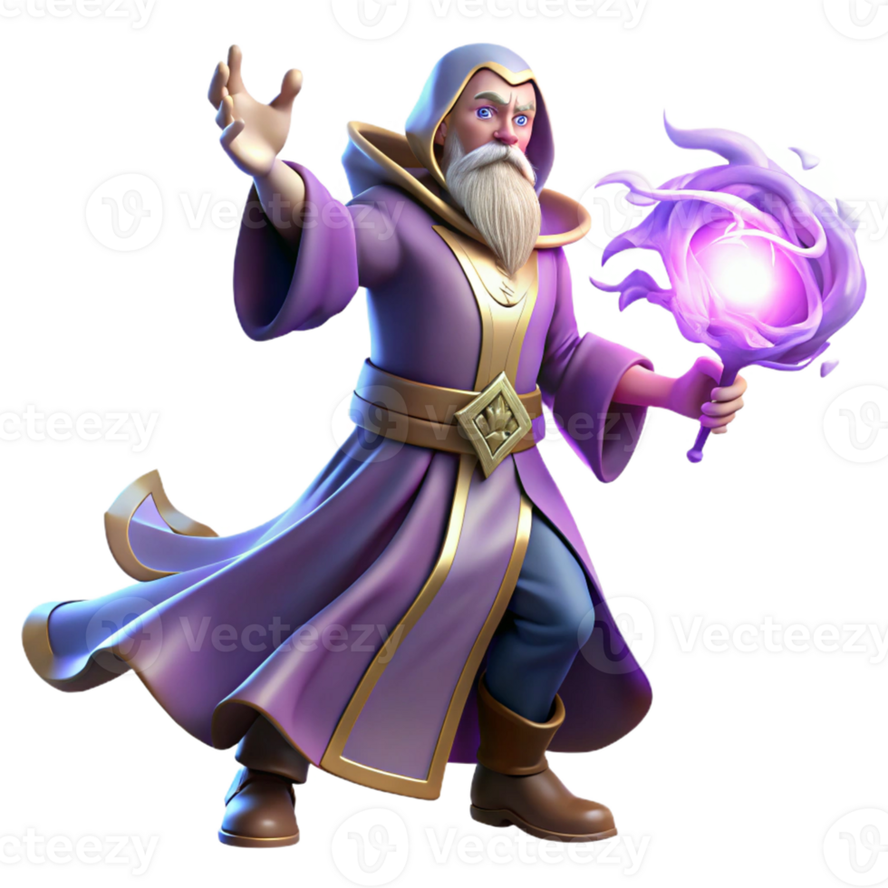 wonderful contemporary A powerful wizard casting a spell of swirling arcane energy, dramatic lighting, baroque painting style genuine png