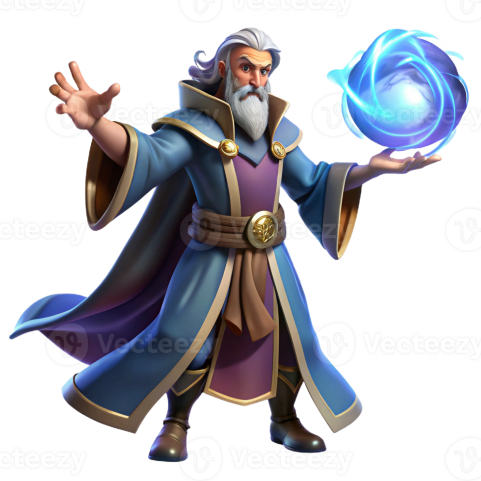 magnificent artistic A powerful wizard casting a spell of swirling arcane energy, dramatic lighting, baroque painting style detailed png