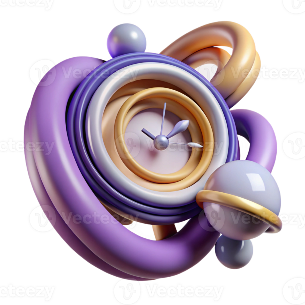 stunning creative An abstract representation of time, depicted through swirling lines and distorted clocks, surrealism style professional png