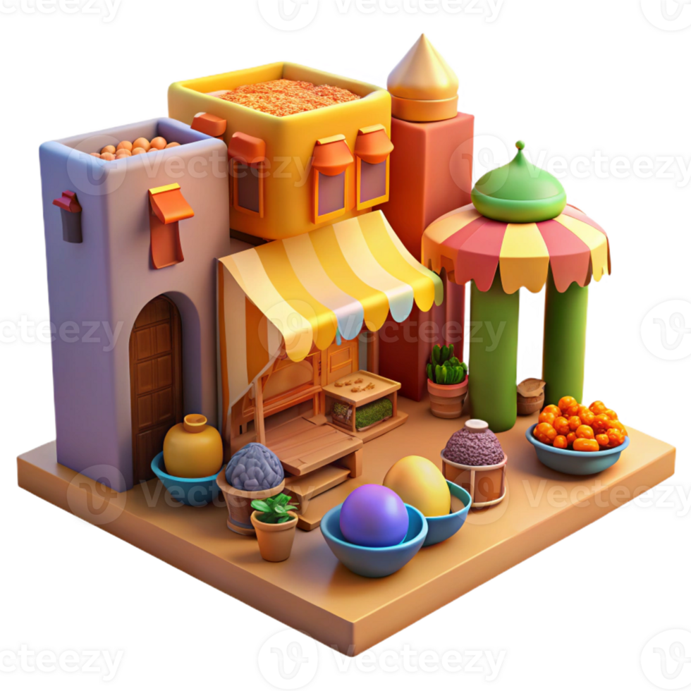 impressive artistic A vibrant street market in a Moroccan city, colorful textiles and spices, warm sunlight, bustling and exotic style premium png