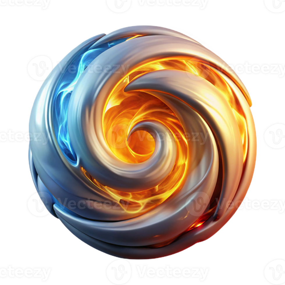 magnificent rustic A swirling vortex of fire and ice, dramatically lit, fantasy art style high quality png