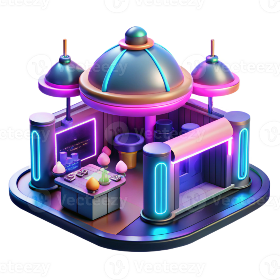 impressive rustic A bustling marketplace within a futuristic space station, vibrant colors, neon signs, cinematic lighting detailed png