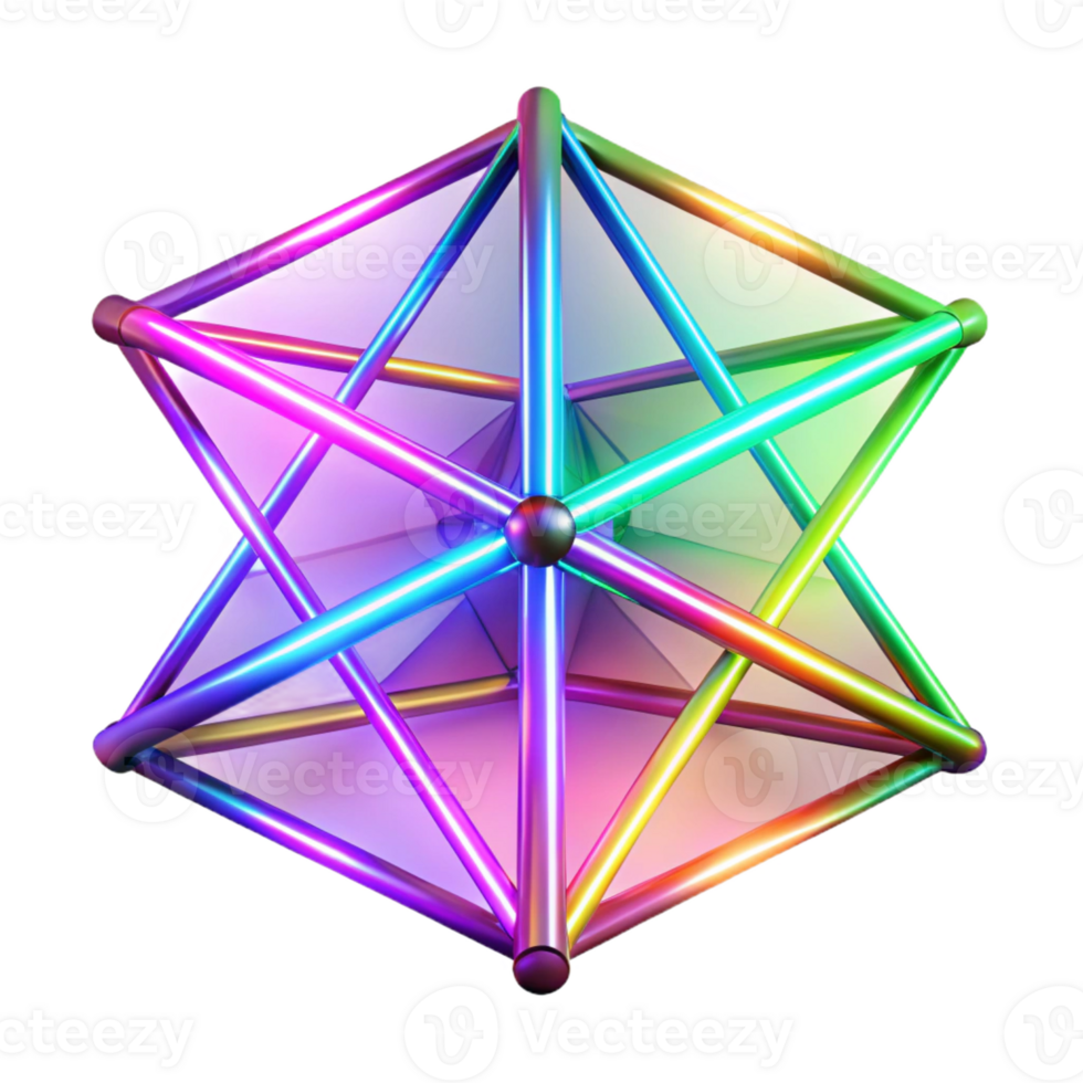 vibrant artistic A dynamic composition of intersecting laser beams in vibrant neon colors, creating a complex web of light and shadow, with a dark, atmospheric background premium png