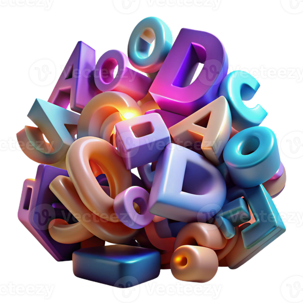 wonderful traditional A chaotic jumble of letters and numbers, illuminated by a flickering neon light, Dadaism style professional png