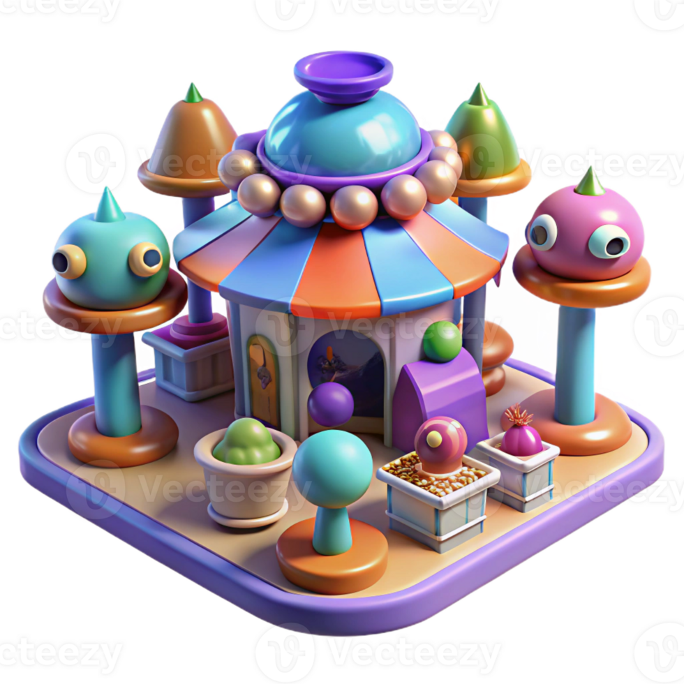 extraordinary traditional A futuristic marketplace bustling with alien creatures, vibrant and chaotic, comic book style professional png