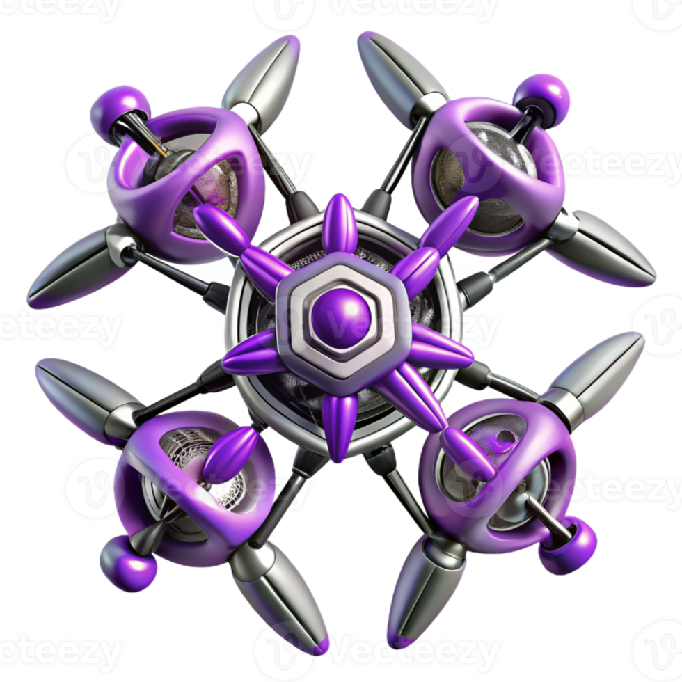 magnificent artistic A swarm of drones forming a complex geometric pattern, futuristic and dynamic style, bright and contrasting colors authentic png