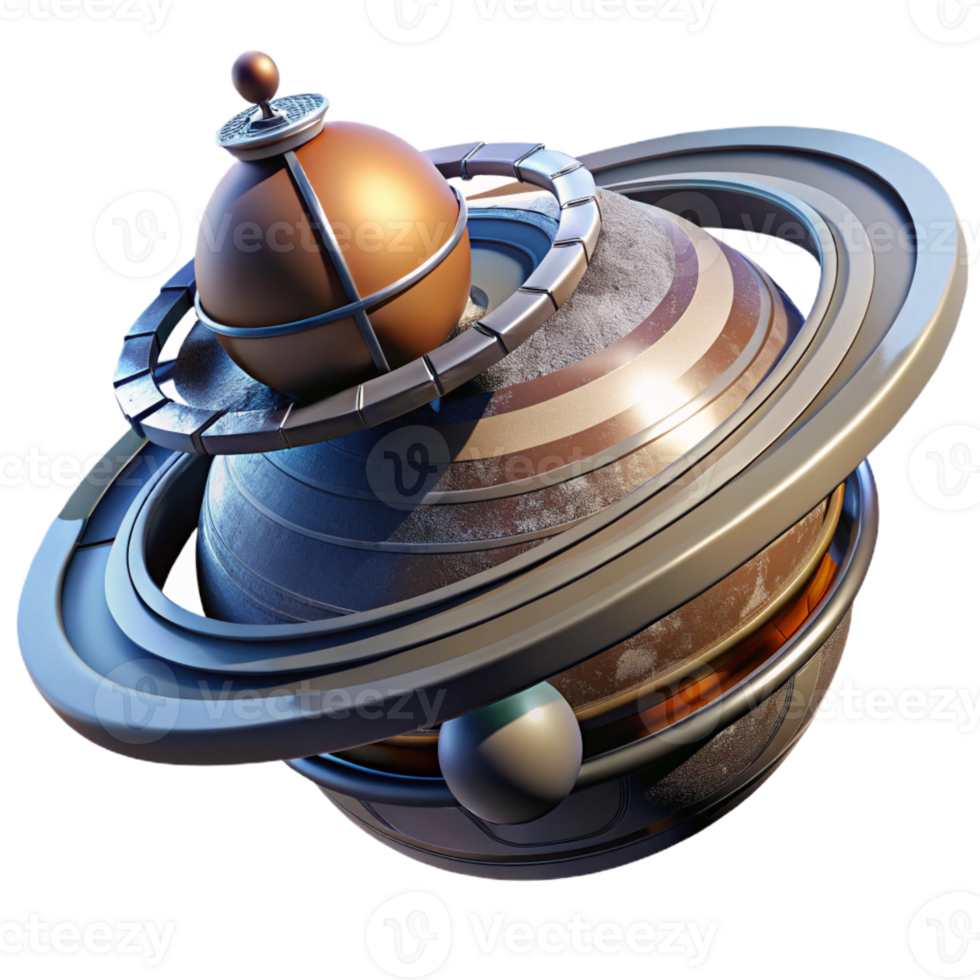 vibrant creative A space station orbiting a gas giant, metallic and functional design, dramatic backlighting, science fiction style premium png
