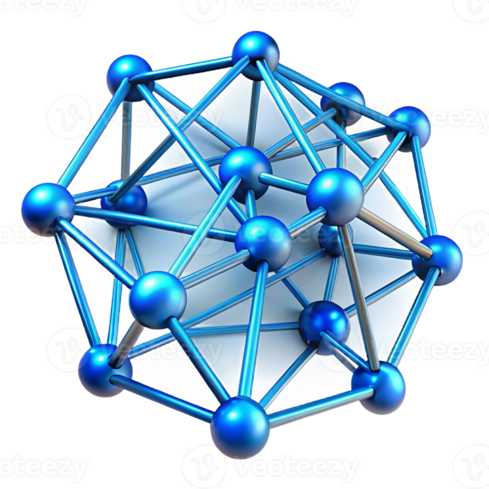 stunning traditional A complex network of interconnected lines and nodes, glowing with a cool, electric blue light, futuristic style original png