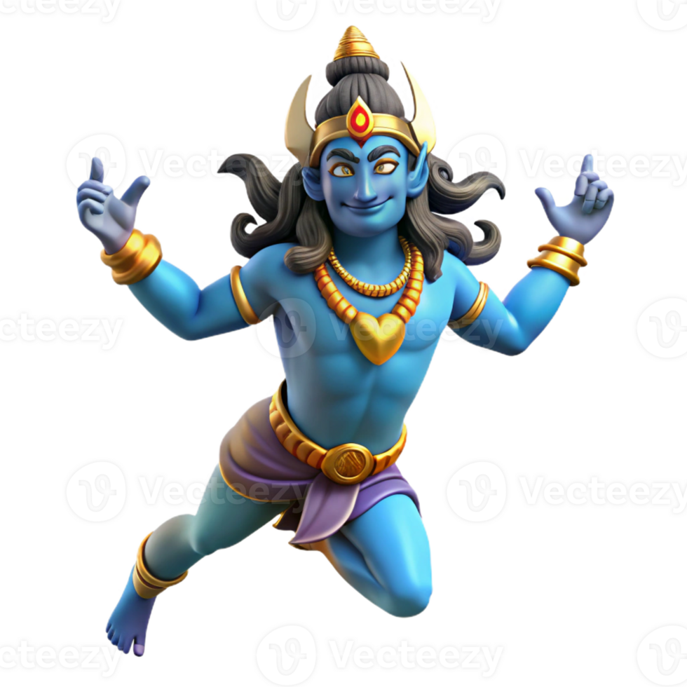 wonderful abstract A cosmic Shiva, the destroyer god, performing the Tandava dance, dynamic and energetic style premium png