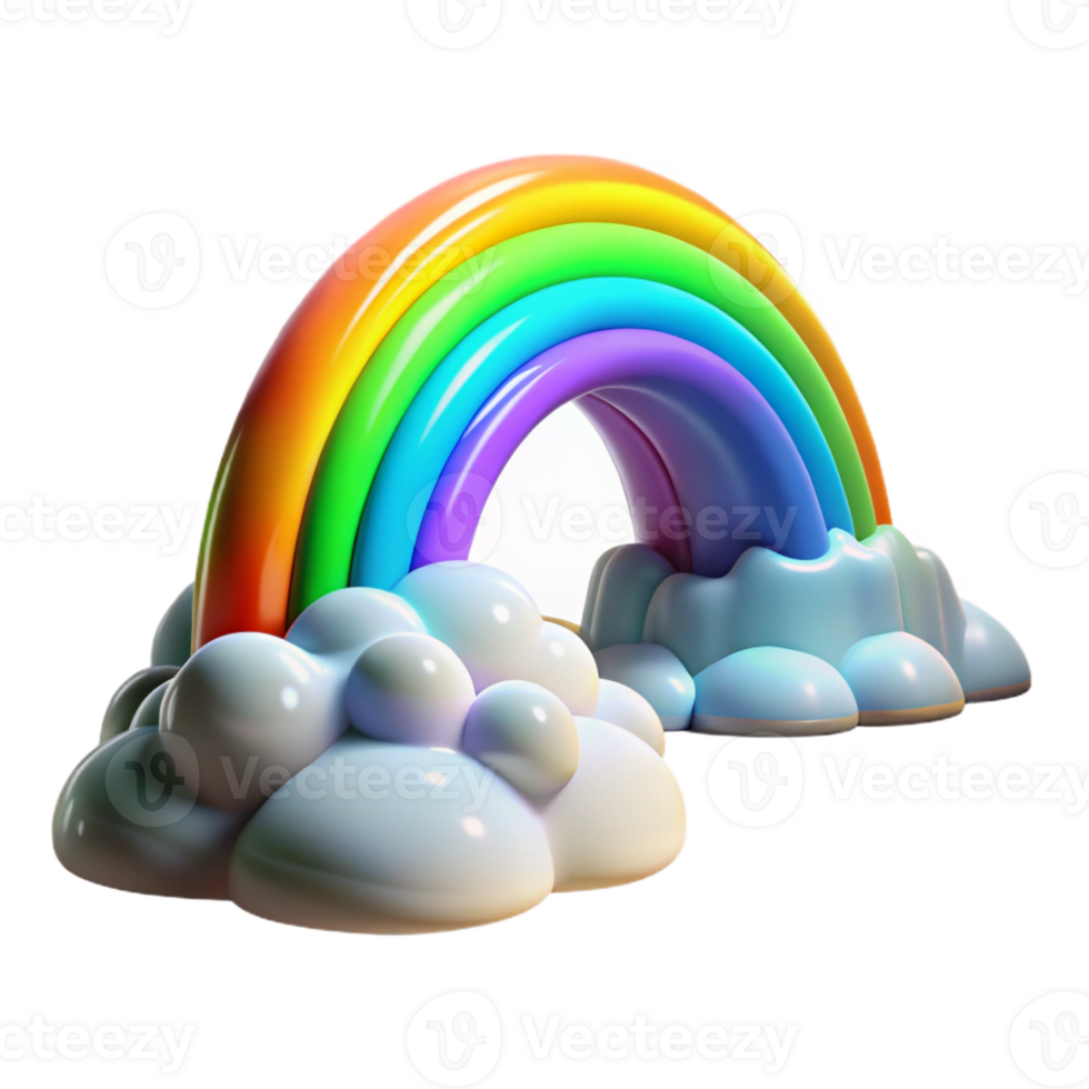 serene modern A vibrant rainbow arcing over a misty waterfall, illuminated by the bright sunlight after a rain shower, in a romantic, painterly style original png