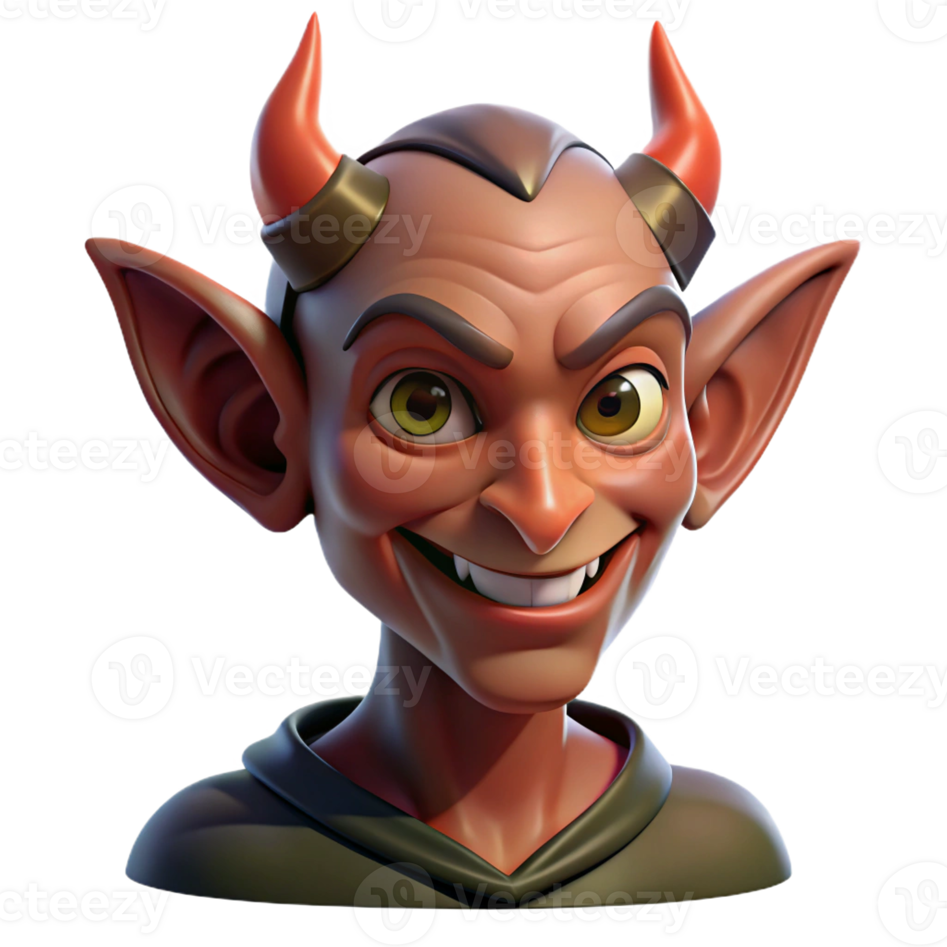 extraordinary vintage Portrait of a mischievous imp with pointed ears