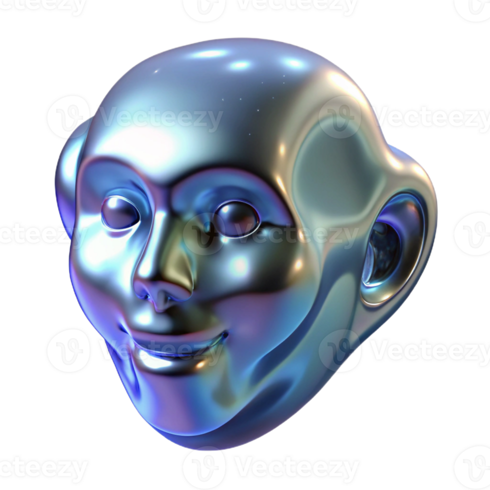 magnificent creative Liquid mercury forming amorphous shapes, reflecting a distorted image of a human face, under a cool, clinical light high resolution png