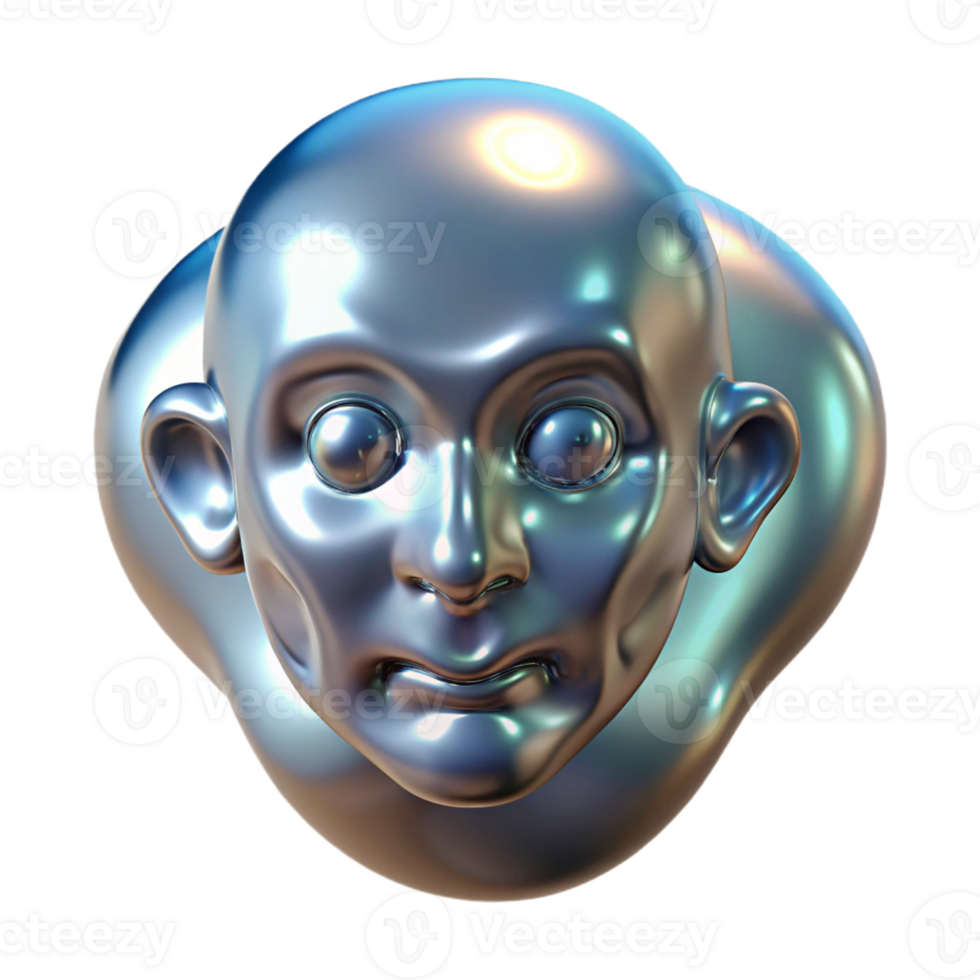 stunning contemporary Liquid mercury forming amorphous shapes, reflecting a distorted image of a human face, under a cool, clinical light genuine png