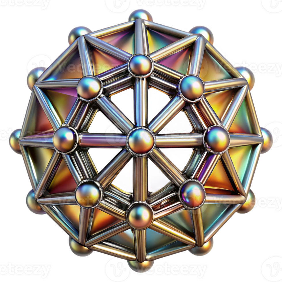 wonderful minimalist A network of intricate, fractal patterns etched onto a metallic surface, reflecting a rainbow of colors, under harsh, directional light 4K png