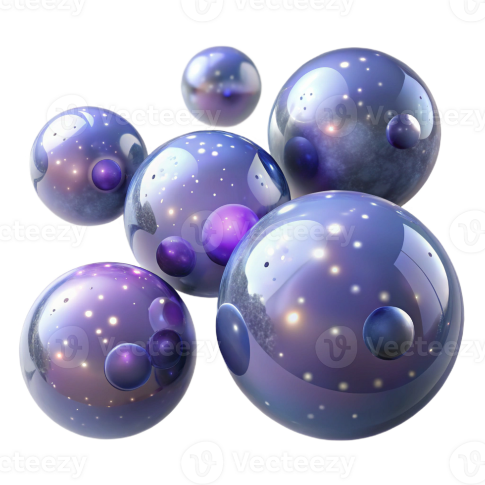 wonderful modern A field of floating, translucent orbs, each containing a miniature galaxy, with a soft, ethereal glow and a dreamlike atmosphere original png
