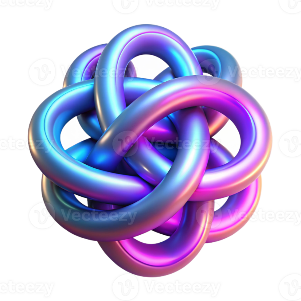 elegant contemporary A network of interconnected, glowing lines, forming complex knots and loops, with a neon glow and a cyberpunk aesthetic authentic png