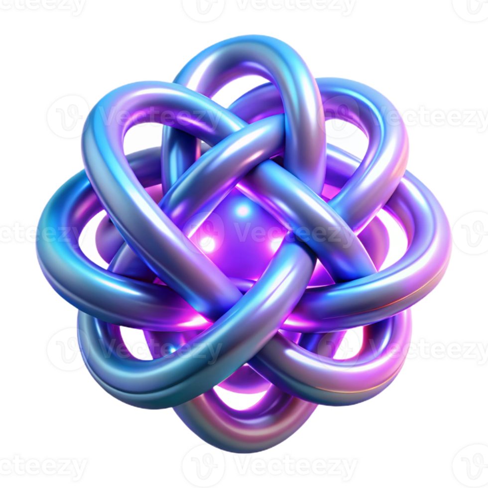 extraordinary contemporary A network of interconnected, glowing lines, forming complex knots and loops, with a neon glow and a cyberpunk aesthetic genuine png