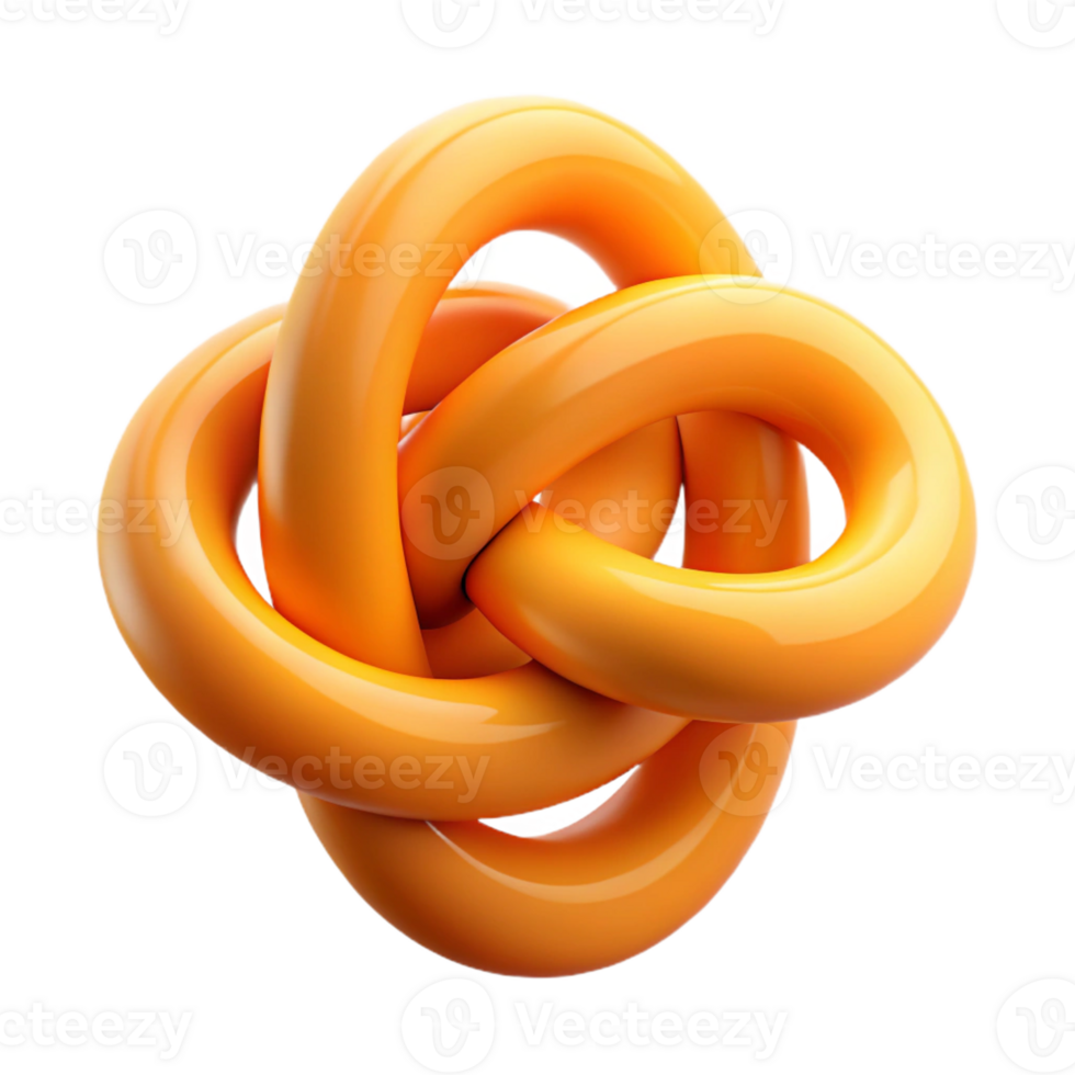 dramatic abstract A single, continuous line of vibrant orange light, forming a complex knot against a black void, futuristic style, long exposure photography, premium png