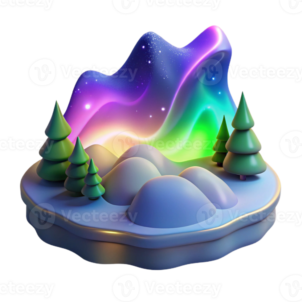 dramatic creative A colorful aurora borealis illuminating the night sky, magical, ethereal, landscape photography detailed png