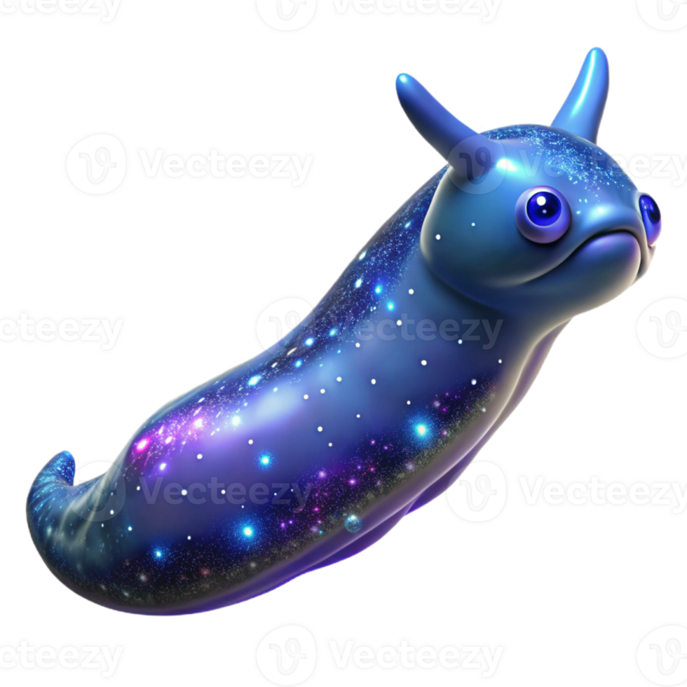 impressive contemporary A colossal, bioluminescent space slug drifting through a nebula, iridescent scales catching the light of distant stars, cosmic horror style, ethereal lighting original png