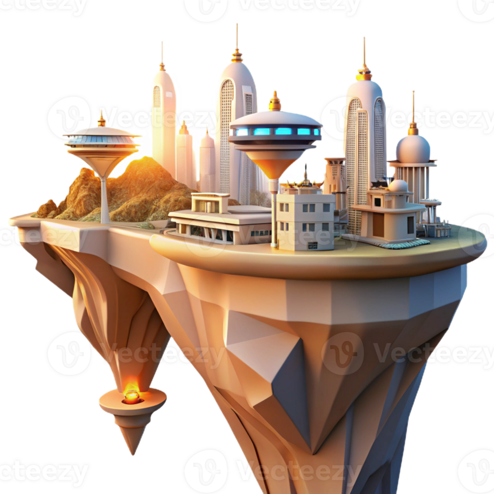 stunning modern A futuristic cityscape built into the side of a cliff face, flying vehicles zipping between buildings, art nouveau style, golden hour lighting detailed png