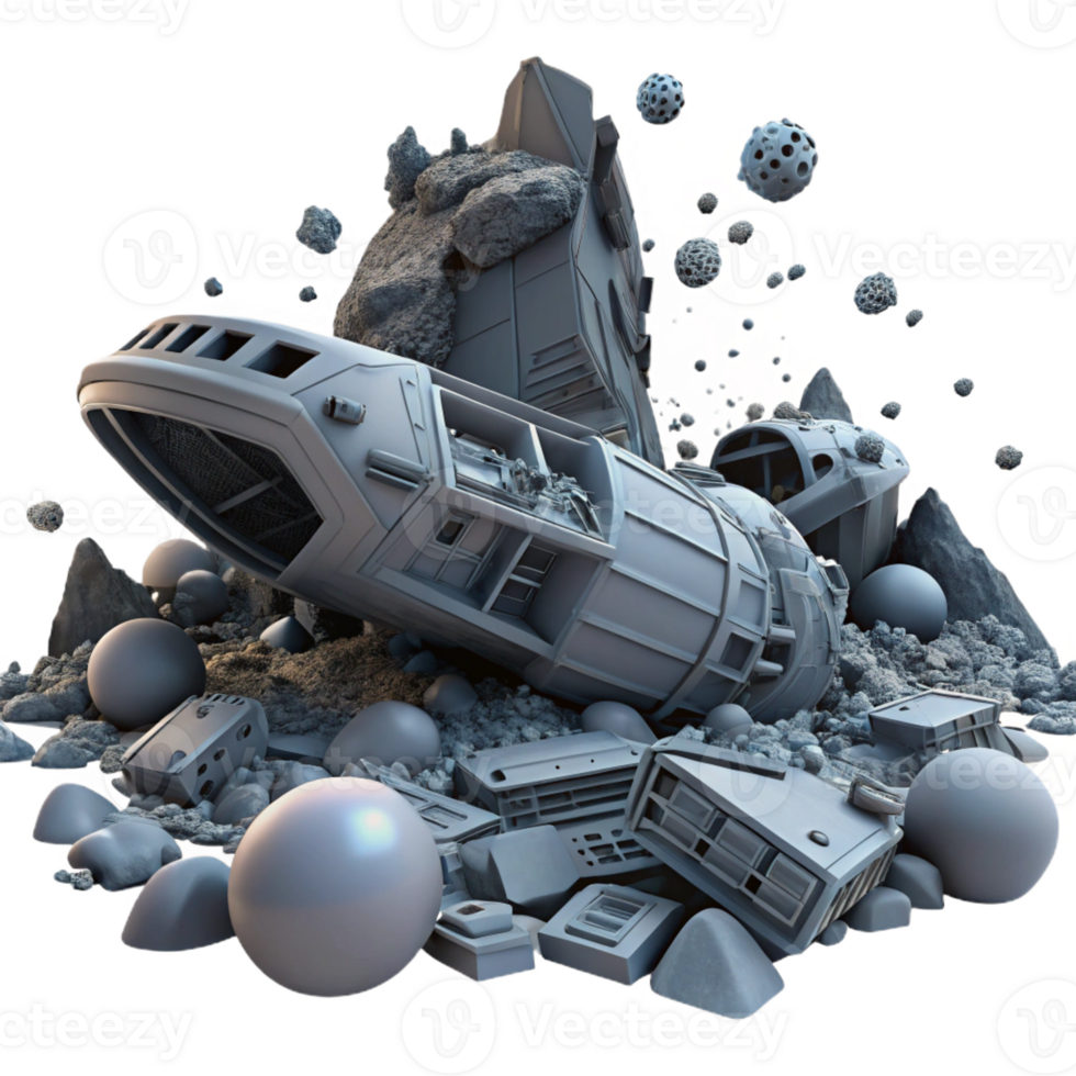 vibrant vintage A spaceship graveyard filled with decaying vessels, debris floating in zero gravity, dark sci-fi style, dim lighting exclusive png