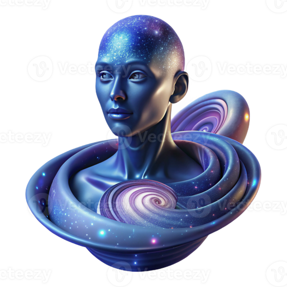 elegant vintage Abstract Swirl Figure Portrait genuine png