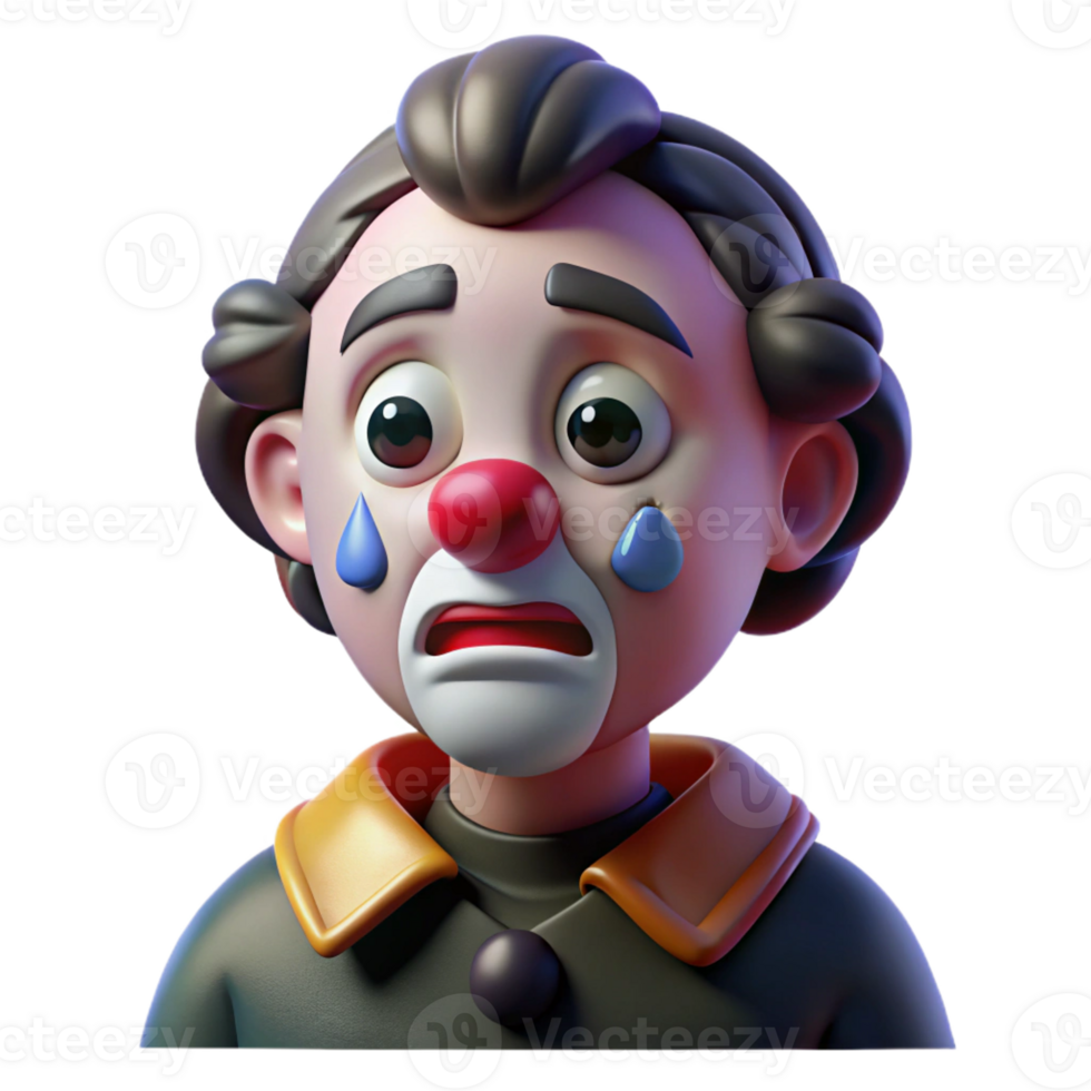 magnificent abstract Portrait of a Melancholic Clown with Smeared original png